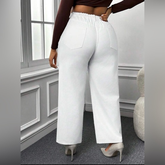 NWOT SXY Plus High Waist Wide Leg Jeans -size 0XL/12 White - Picture 2 of 9